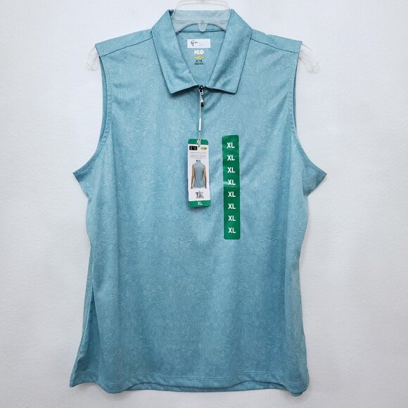 Greg Norman Women's Ml75 Play Dry Golf Tennis Pickleball Blue Zip Polo Top XL - Picture 2 of 14